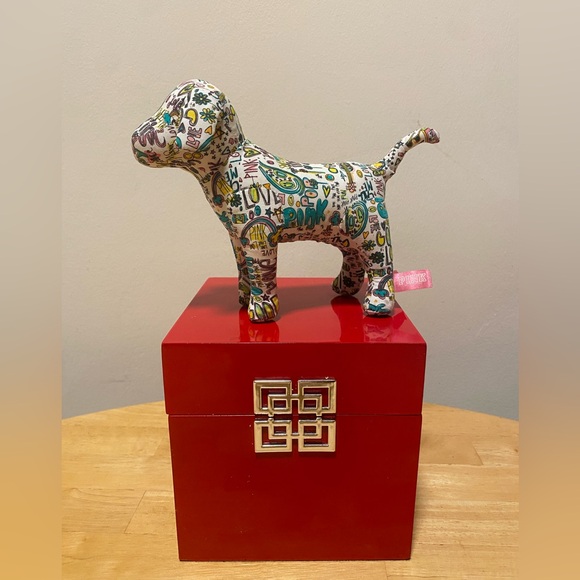 Victoria's Secret Other - Victoria's Secret PINK VS Dog Plush Graffiti 8.5" X 6" Doodle Drawings Words